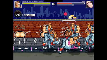 Hot purple haired chick gangbang