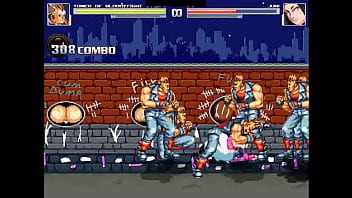 Hot purple haired chick gangbang