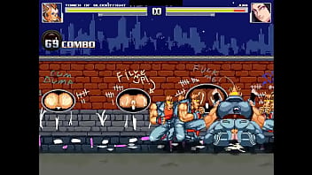 Hot purple haired chick gangbang