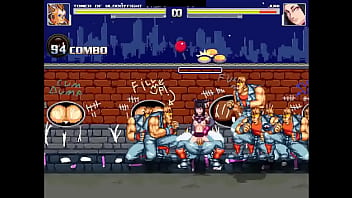 Hot purple haired chick gangbang