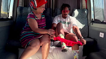 Anal loving grandma sucking my dick on the bus