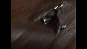 Black Busty Babe In Fishnet And Cum thumbnail