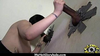 Nasty slut sucks big cock at gloryhole 12