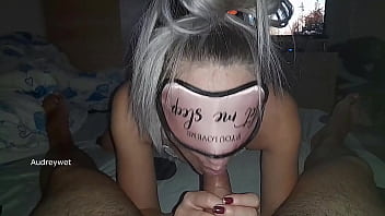 Old guy and sexy babe left alone at home cum on tits