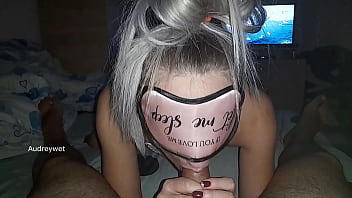 Old guy and sexy babe left alone at home cum on tits