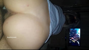 Old guy and sexy babe left alone at home cum on tits