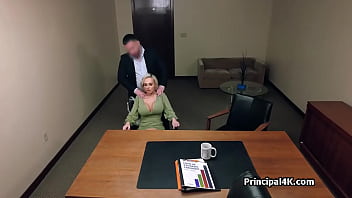 Huge titty cougar ends up on principals dick
