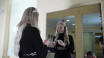 French princess slapping & spitting mirror humiliation