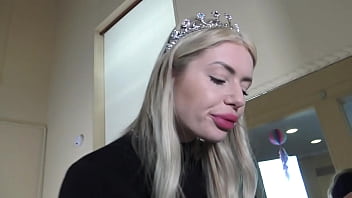 French princess slapping & spitting mirror humiliation