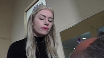 French princess slapping & spitting mirror humiliation