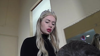 French princess slapping & spitting mirror humiliation