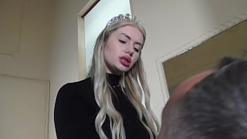 French princess slapping & spitting mirror humiliation