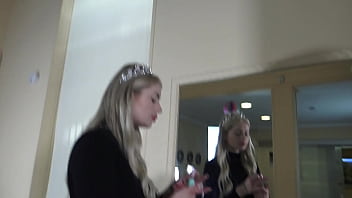 French princess slapping & spitting mirror humiliation