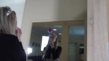 French princess slapping & spitting mirror humiliation