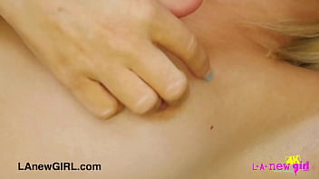 Pretty teen blonde naked close up