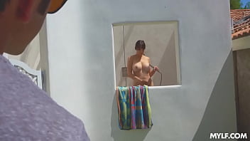 Spying neighbor fucks a toned milf Spying neighbor fucks a toned milf