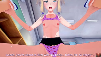 Blonde haired girl caught grinding the table gets disciplined by a man – koikatsu