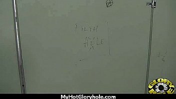 Horny lady enjoys gloryhole cocksucking interracial 23