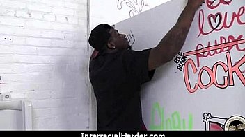 Busty blonde fucks and sucks a huge black monster cock 1