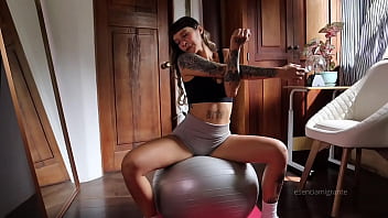 Stretching In My Room With Short Yoga Panths I Got Horny And I Wet My Yoga Pants Then I Play With My Ass Fiengering And Puting My Butt Plug thumbnail