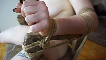 Tied electro slut predicament