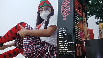 Mature student doesn't attend class because she stays at home checking out the new erotic christmas gifts she masturbates with the gifts like a slut