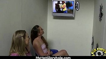 Ebony slut fucks a white gloryhole cock 3