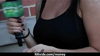 Stunning euro teen gets talked in to giving a blowjob for cash 30