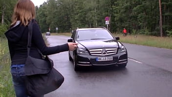 Naughty german hitchhiker gets horny so she gives her wet pussy to the filthy driver Naughty german hitchhiker gets horny so she gives her wet pussy to the filthy driver