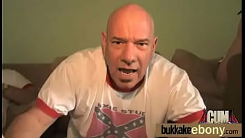 Ebony cutie gets a bunch of hard white cocks 26