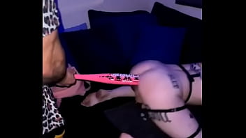 I love large objects #transgirl #bimbo #bimboner #tattooed #altgirl #pink #avn #lasvegas #baseball #bat #gape #hard