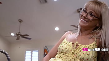 Nerdy teen guides step dad into fucking her katee v