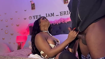 Ebony slut milf facefucked by a massive dick