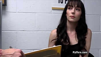 Dark haired suspect fucked for stealing Dark haired suspect fucked for stealing