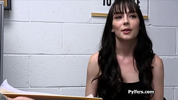 Dark haired suspect fucked for stealing Dark haired suspect fucked for stealing