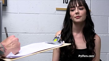 Dark haired suspect fucked for stealing Dark haired suspect fucked for stealing