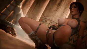 Lara croft play with pussy