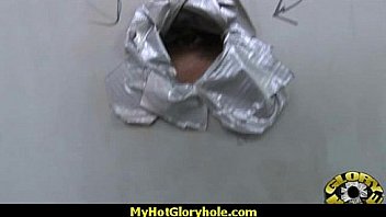 Horny lady enjoys gloryhole cocksucking interracial 15