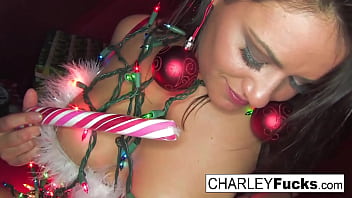 Busty brunette gets banged for the holidays