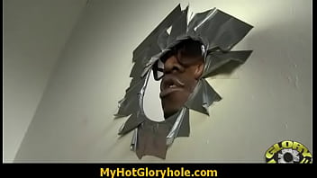I sneak black bj as i fuck husband thrue gloryhole 28