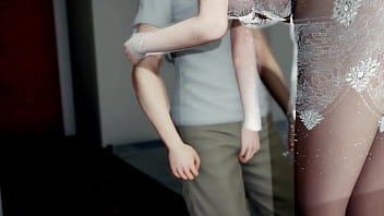 3d horny slut japanese whore teasing the big cock to fuck her wet pussy