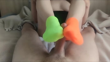 My feet are in colorful mismatched socks for pleasure hot sockjob