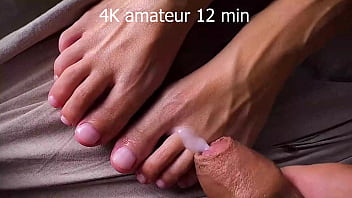 It’s very familiar scene when step daughter shows me new sneakers and then handle my cock with her small feet