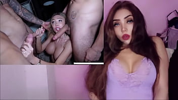 La hermosa modelo se come tres pollas y la llenan de semen