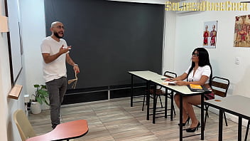 Horny student seduces teacher by showing him her porn videos