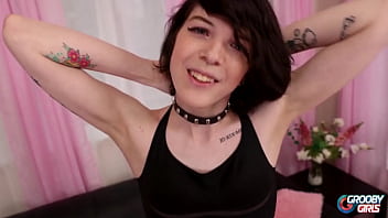 G Gorgeous Young Tranny With Pierced Nipples And Tattoos Masturbates With Sex Toy And Plays With Her Feet thumbnail