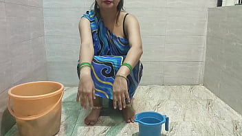Indian step mother in toilet step son stuck penis in hand horny talk in dirty hindi