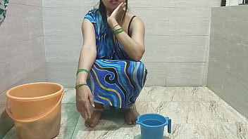 Indian step mother in toilet step son stuck penis in hand horny talk in dirty hindi