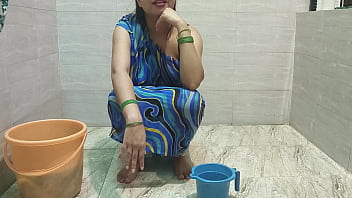 Indian step mother in toilet step son stuck penis in hand horny talk in dirty hindi