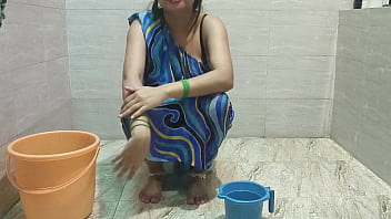 Indian step mother in toilet step son stuck penis in hand horny talk in dirty hindi